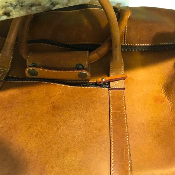 Leather Rustic Town Rugged  unisex travel bag - Picture 5 of 16
